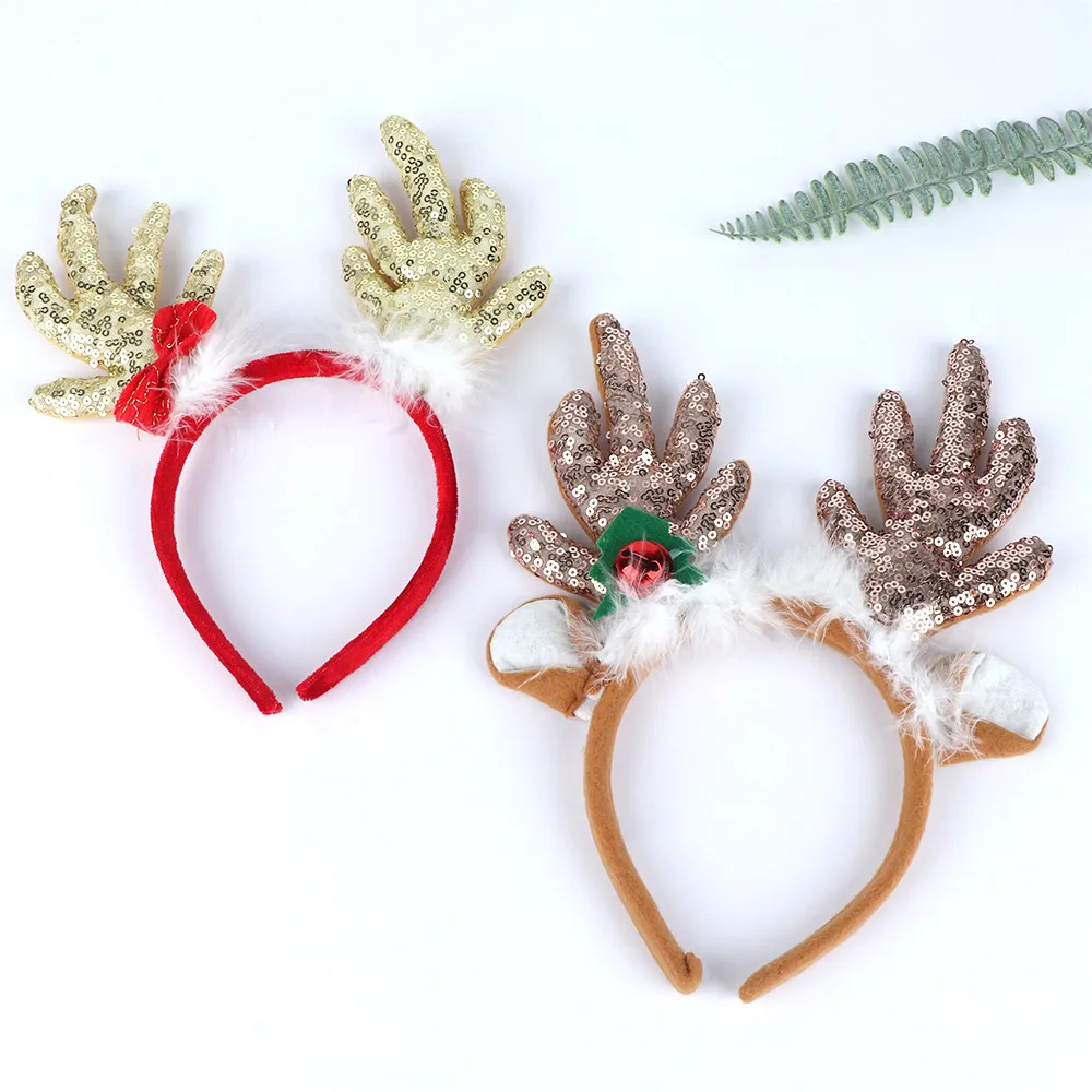 

Baby Kids Hair Hoop Hairbands Reindeer Antler Christmas Stretch Headband Photo Prop Gift Hairband Hair Band Accessories