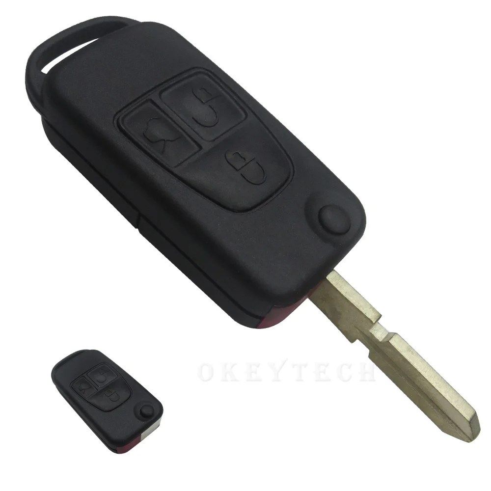 OkeyTech для Benz чехол ключа с 3 кнопками откидной складной дистанционного автомобиля
