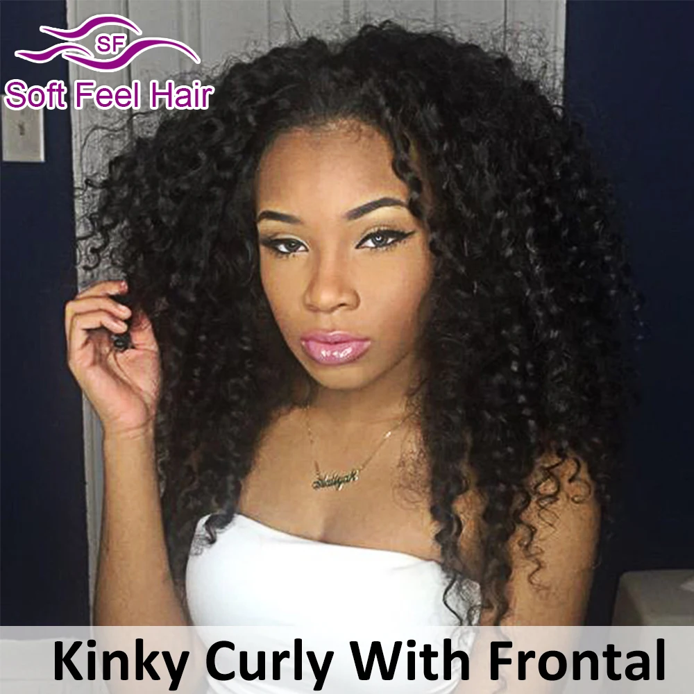 

8A Indian Curly Virgin Hair With Closure Indian Kinky Curly Hair With Closure Ear To Ear Lace Frontal With Baby Hair And Bundles
