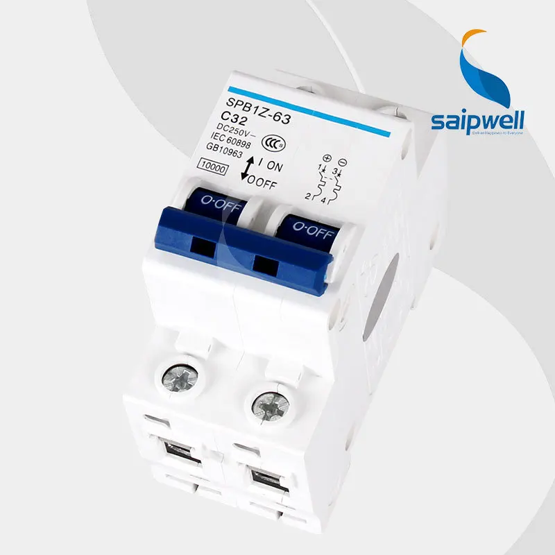 

Saipwell Circuit Breaker Direct Current Use Moulded Case electrical switch 2 Pole (SPB1Z-63 C32-2P)