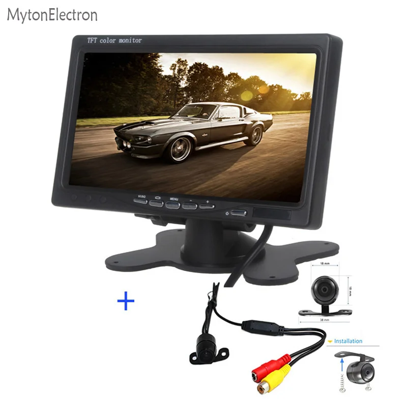 

800*480 Screen 7 inch Car Remote Display DVD DCR Monitor + Parking Reversing RearView Backup Reverse Camera