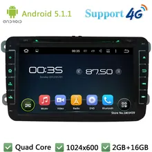 Quad Core 8″ 1024*600 Android 5.1.1 Car DVD Player Radio 4G DAB+ For VW PASSAT Golf Scirocco Sharan Amarok Multivan T5 Jetta EOS