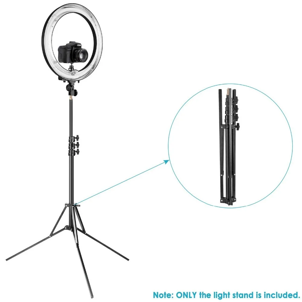  Photo Studio Ring Light Stand Adjustable 35-83 inches/88-211 centimeters Aluminum Alloy Heavy Duty 