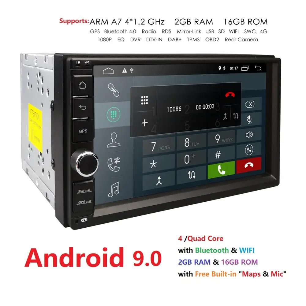 2G RAM Android 9 0 Auto font b Radio b font Quad Core 7Inch 2DIN Universal