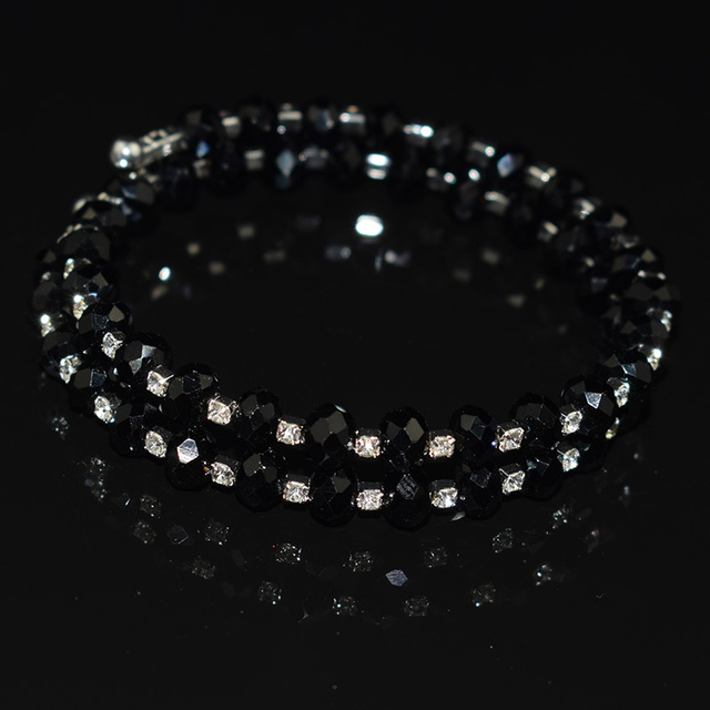 beads Bracelets & Bangles Women Jewelry 2/3 Row Blue/red/white/black/yellow/pink Wrapping arm bracelet for Girl Gift