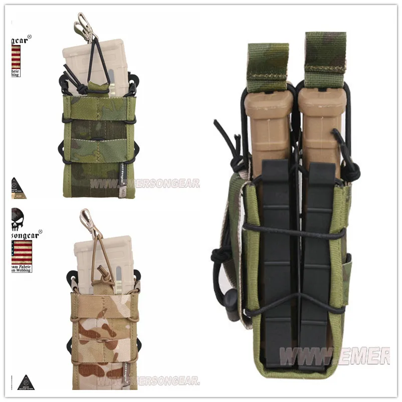 

2016 NEW Multicam Tropic EMERSON Double Modular Rifle Magazine Pouch Airsoft hunting Utility MOLLE MAG Digital desert EM6035