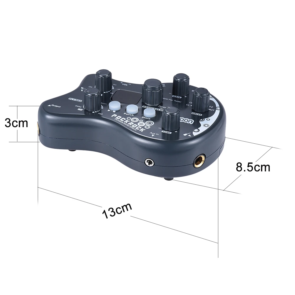 Ammoon PockRock портативная гитара Мульти-процессор эффектов Педаль эффектов 15 типов эффектов 40 барабанных ритмов Функция настройки