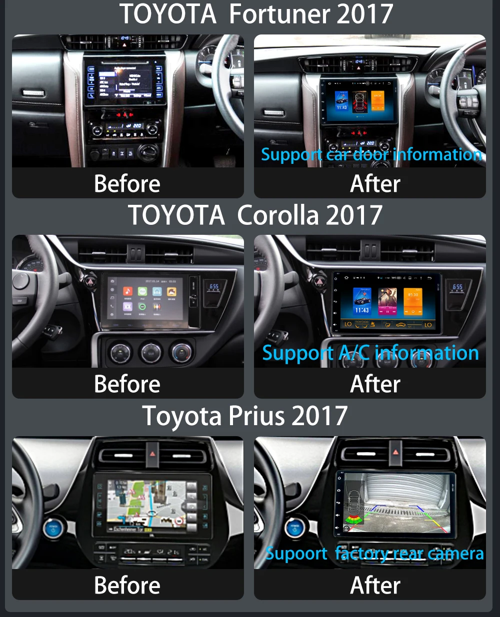 Android 9,0 Автомагнитола 2 Din gps Navi для Toyota Corolla Auris Fortuner Auris innova PX6 DSP ips 4 Гб+ 64 ГБ RDS wifi BT