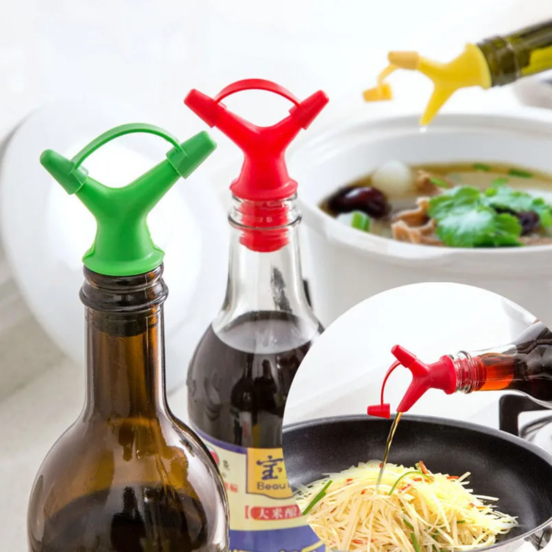 

1PC 6*7cm Silicone Soy Bottle Stopper Dual-port Sauce Seal Bottle Plug Wine Pourer Oil Spout Kitchen Accessory