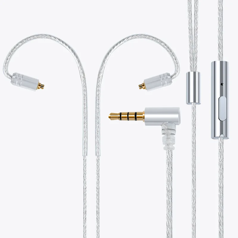 diy earphone upgrade line IE80 SE535 0 78mm IM50 mmcx se215 A2DC silver plated headphone cable with mic