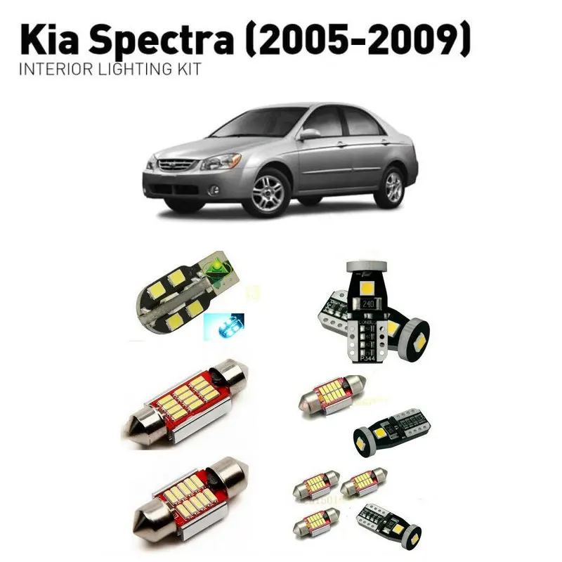 

Led interior lights For Kia spectra 2005-2009 6pc Led Lights For Cars lighting kit automotive bulbs Canbus