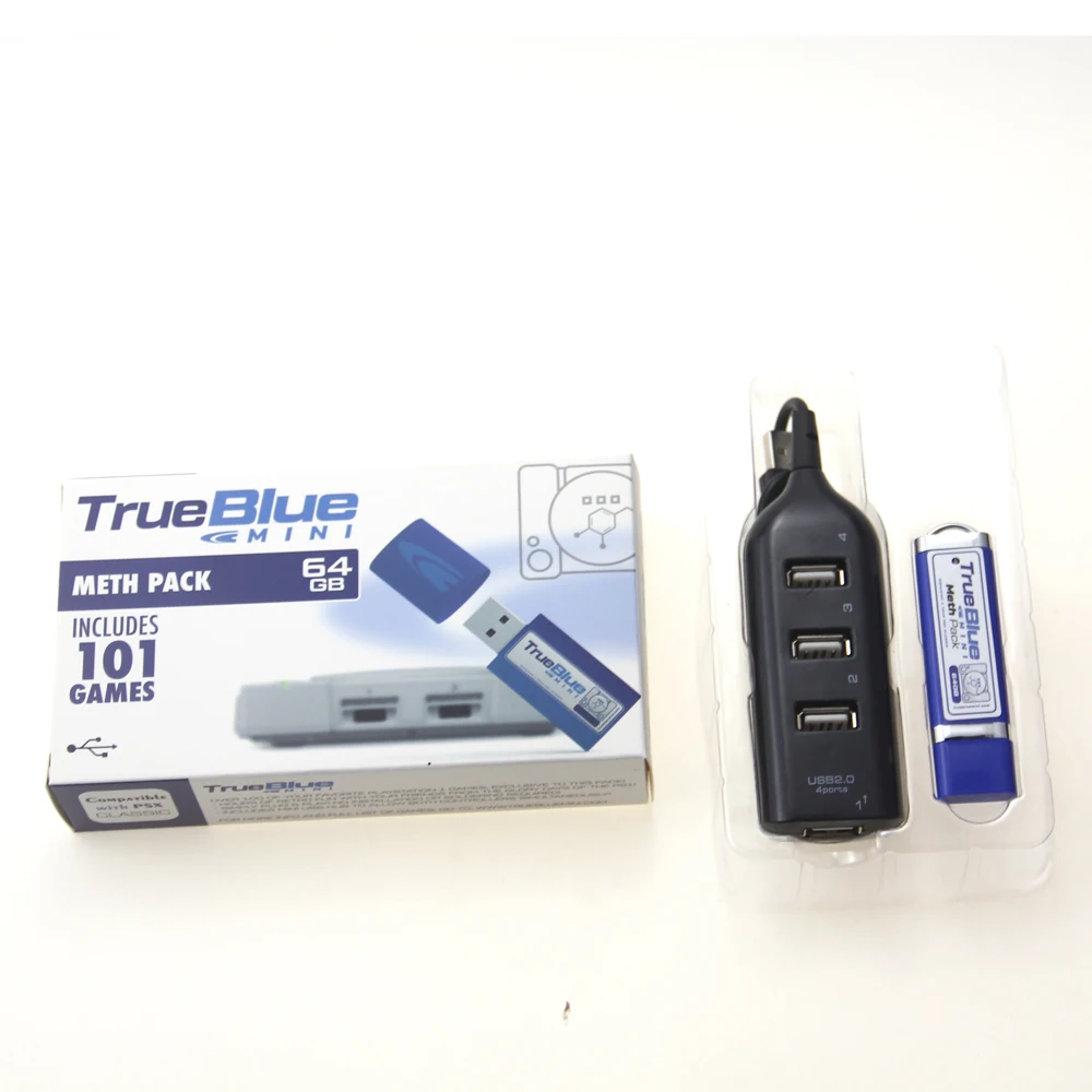 True Blue Mini Fight Pack для PlayStation Classic (58/101 игр) V3 аксессуары игр с мини штативом 32 ГБ/64