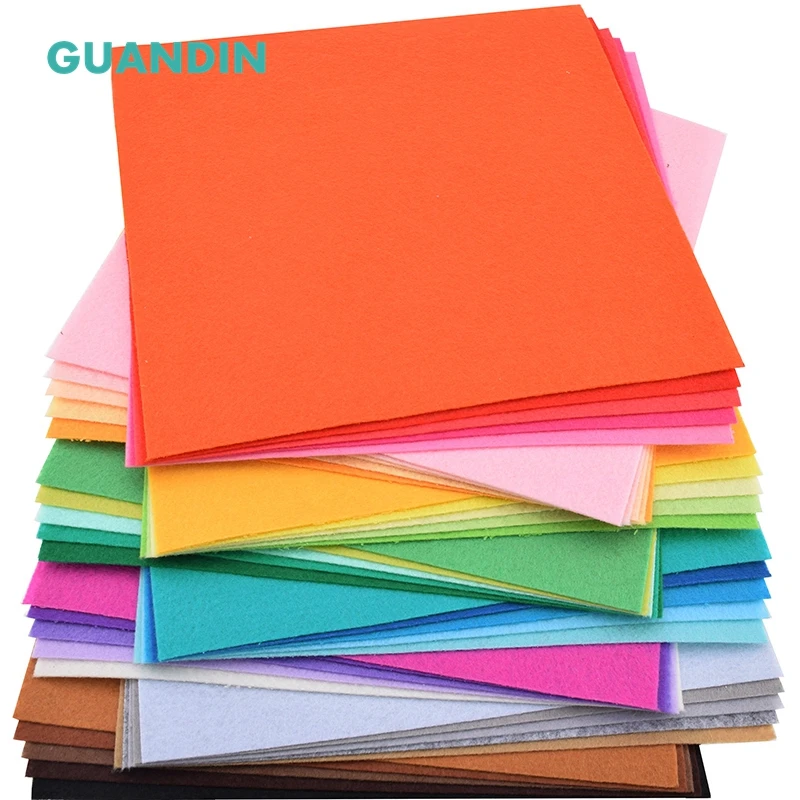 GuanDin, 40 шт. в 1 упак./смешанный сплошной цвет/полиэстер нетканый войлочный материал/толщина 1 мм/для DIY Швейные игрушки, ремесла куклы/см 20 см x 20 см - изображение