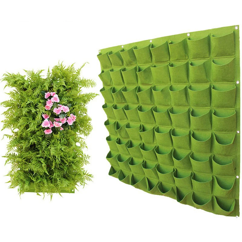 

Wall Hanging Planting Bags 4/9/18/49/72 Pockets For Vertical Planter Wall-mounted Gardening Flower Indoor Garden Growing Pots