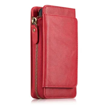 

For iPhone 8 Luxury Handbag Retro Genuine Leather Wallet Flip Case For iPhone 6 6S Plus 7 8 Plus X Cover Multi Card Slots Zipper