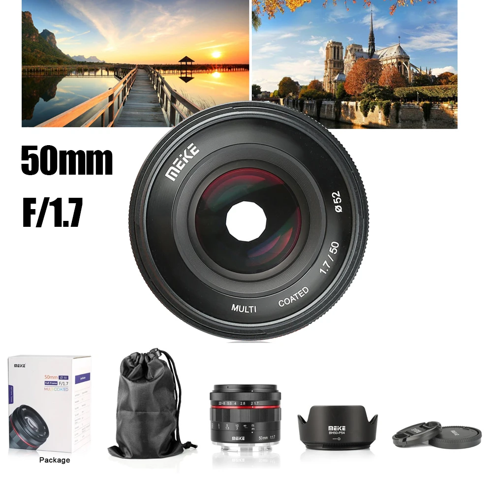 Meike 50 мм F1.7 ручная фокусировка объектива для sony E-mount полная Рамка беззеркальная камера A7II A7RIII для Canon RF Fuji Fujifilm Nikon Z