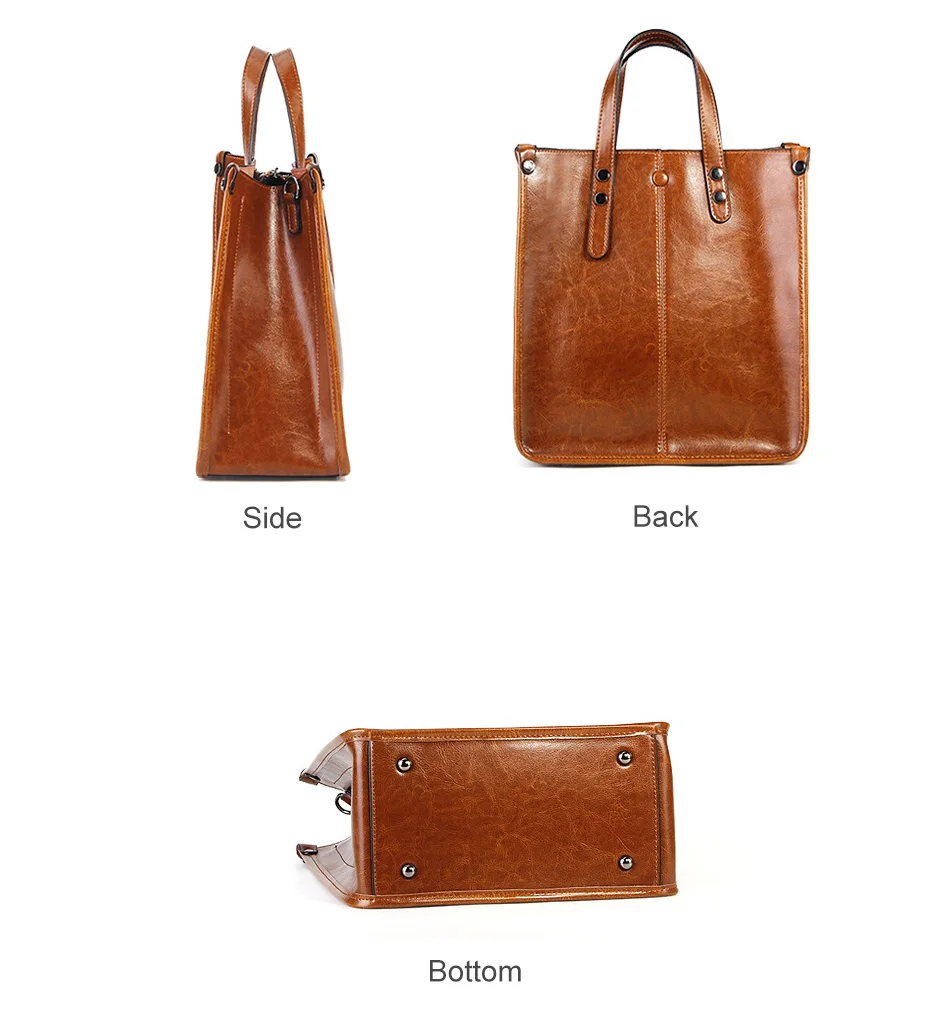 Zency Женская Повседневная Сумка-тоут из натуральной кожи коричневая сумка ретро сумка-мессенджер для леди кофейная сумка через плечо