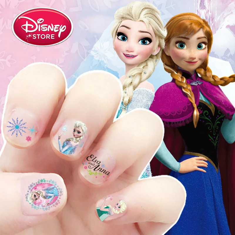 Disney Frozen Elsa Anna Nail Sticker Makeup Toys Disney Princess Snow White Sofia Mickey Minnie Mouse Kid Sticker for Girls Gift