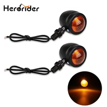 2 pcs Bala Âmbar Motocicleta Turn Signal Indicator Blinker Luzes Para Yamaha Suzuki Kawasaki Harley Chopper Bobber Cafe Racer