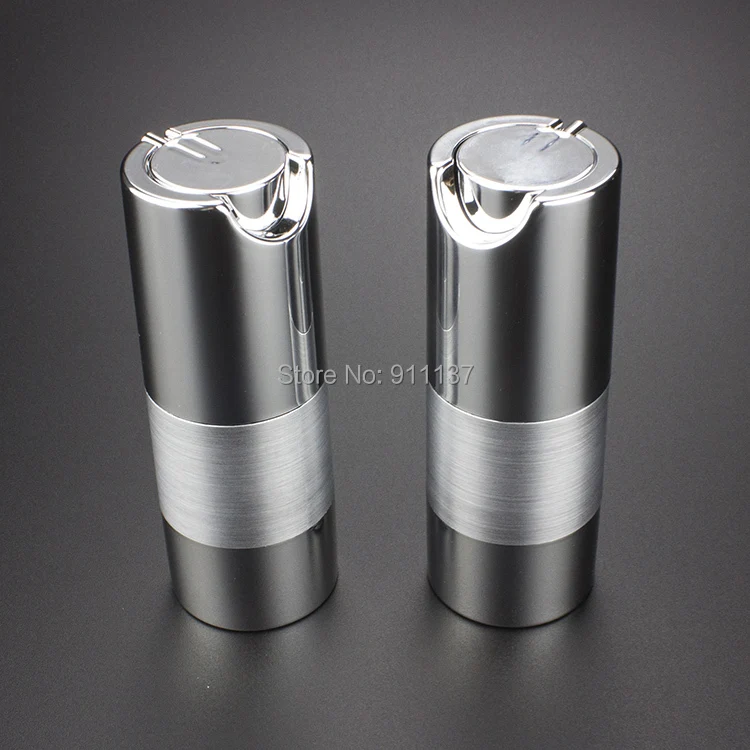 Embalagens de Cosméticos sem ar Rodada de Plástico Garrafas de 15 Sliver ml Frasco Mal Ventilado Cosméticos m 50 Pcs Za213 15 2 mal ventilado cosméticos, garrafas de 15 m