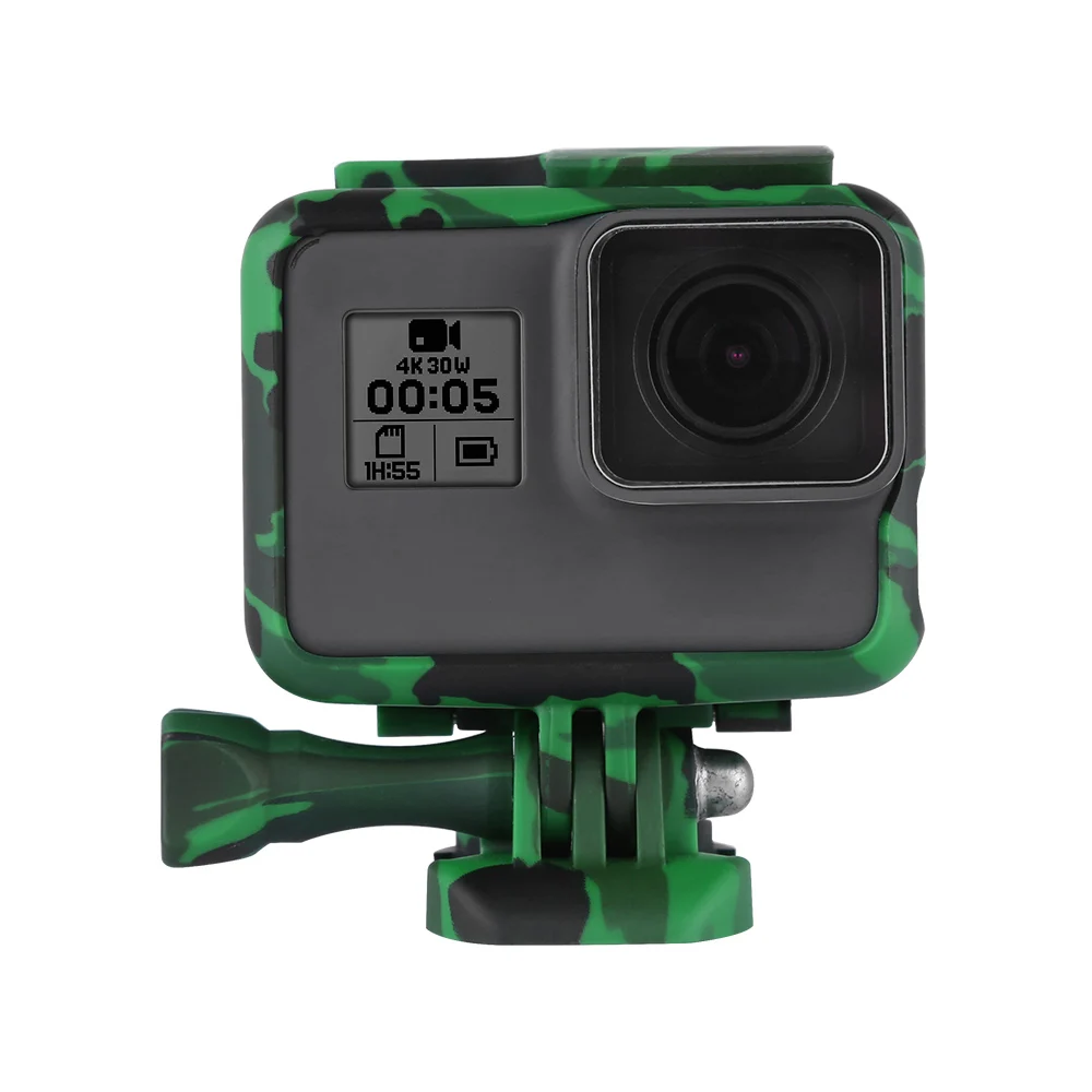 

TELESIN Frame Case Camouflage Housing Frame Mount with Buckle Tripod Mount for GoPro Hero 5 Hero 6 Black Hero 7 Accessories-G