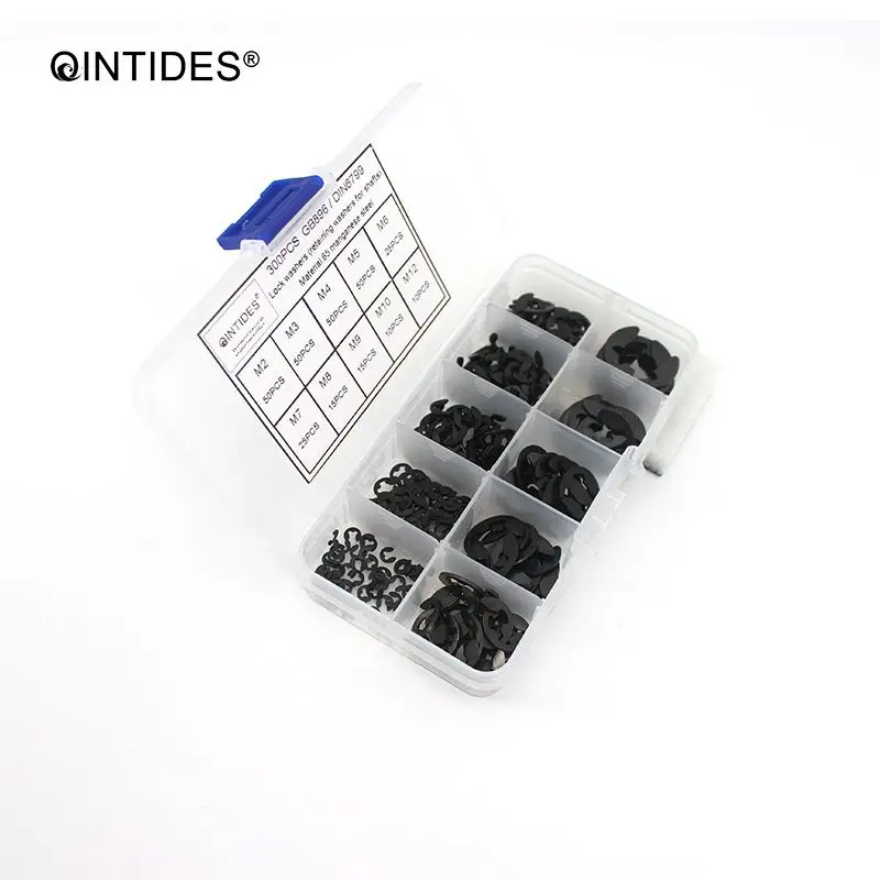 QINTIDES 300 шт удерживающее кольцо Circlip 65 марганцевая сталь GB896/DIN6799 шайба E тип