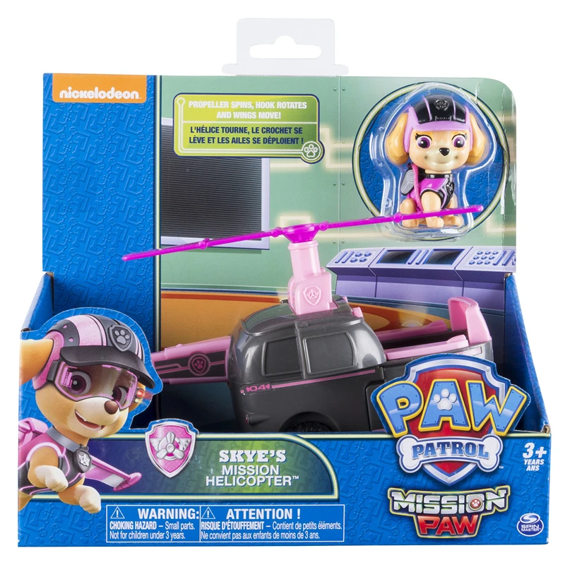 

Original Nickelodeon Paw Patrol Skye's Mission Helicopter Spin Master Mission Paw Vehicle Toy Anime Action Figure Toys kids Gift