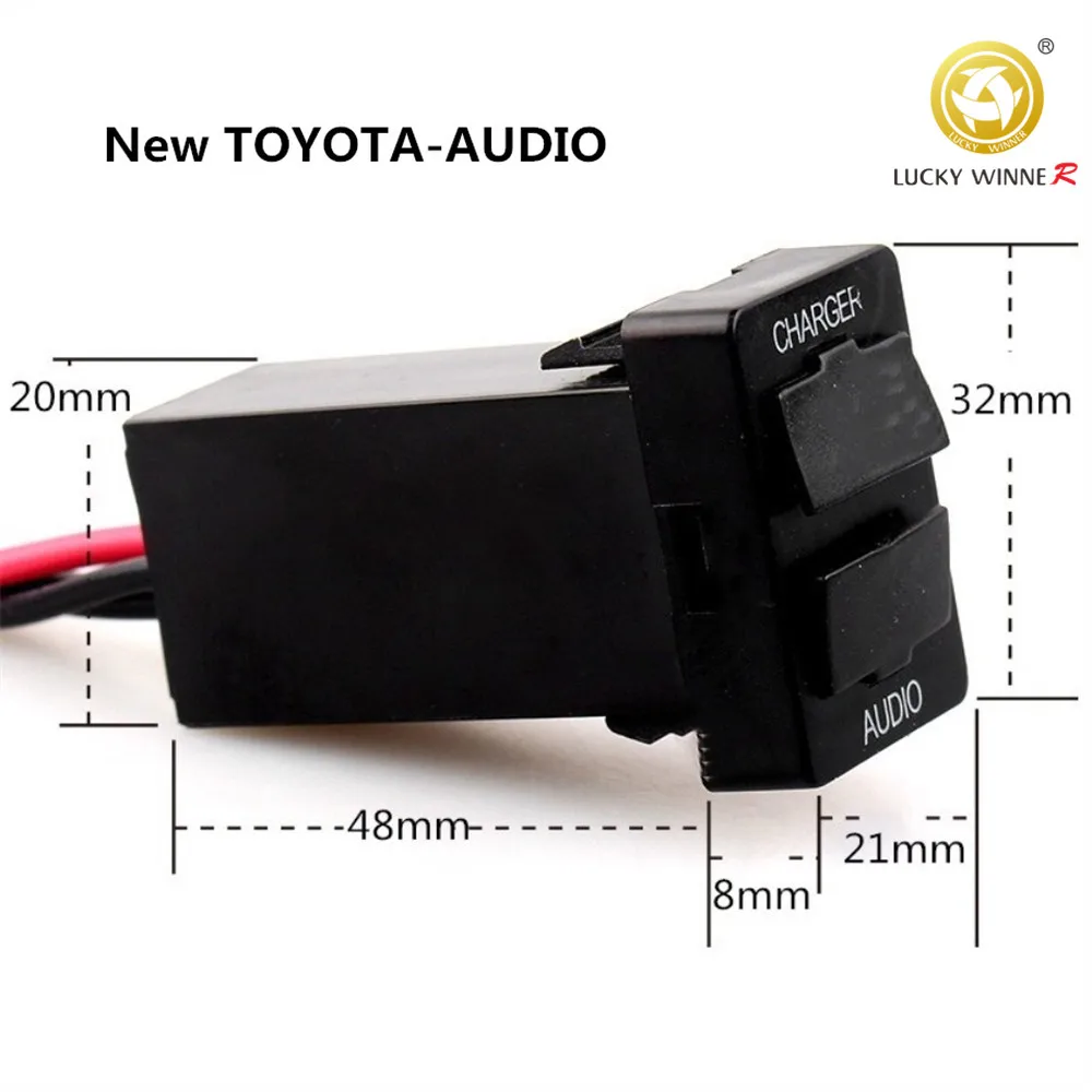 Двойной USB QC3.0 аудио-порт зарядного устройства интерфейс для автомобилей Toyota пустой переключатель отверстие аксессуар 2.4A для быстрой зарядки мобильного телефона - Название цвета: NEW TOYOTA-AUDIO