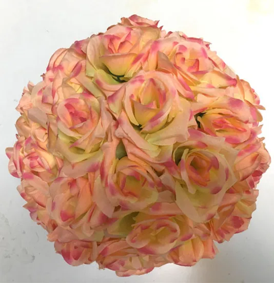 1" 40 см большие размеры целующиеся шары искусственное шифрование розовый Шелковый цветок шар орнамент для свадебного фестиваля украшения праздника - Цвет: orange pink