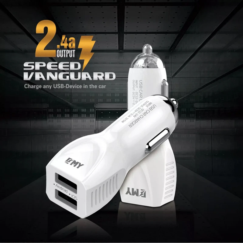 

Dual Car USB Charger 5V 2.4A Adapter For iPhone X 7 6 8 Mobile Phone fast Charger For Samsung S8 xiaomi USB Car Universal