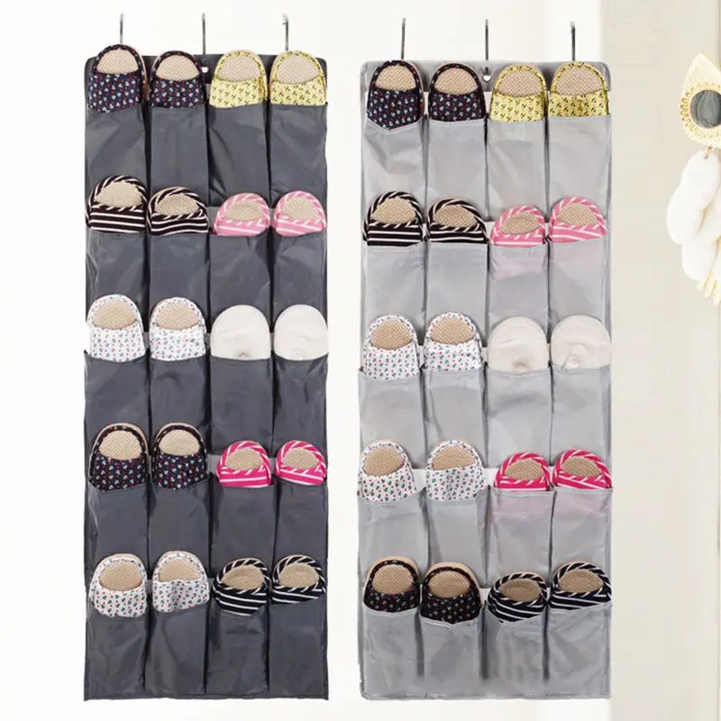 20 Pockets Over the Door Shoe Organizers Hanging Bag Shoe Rack Hanger