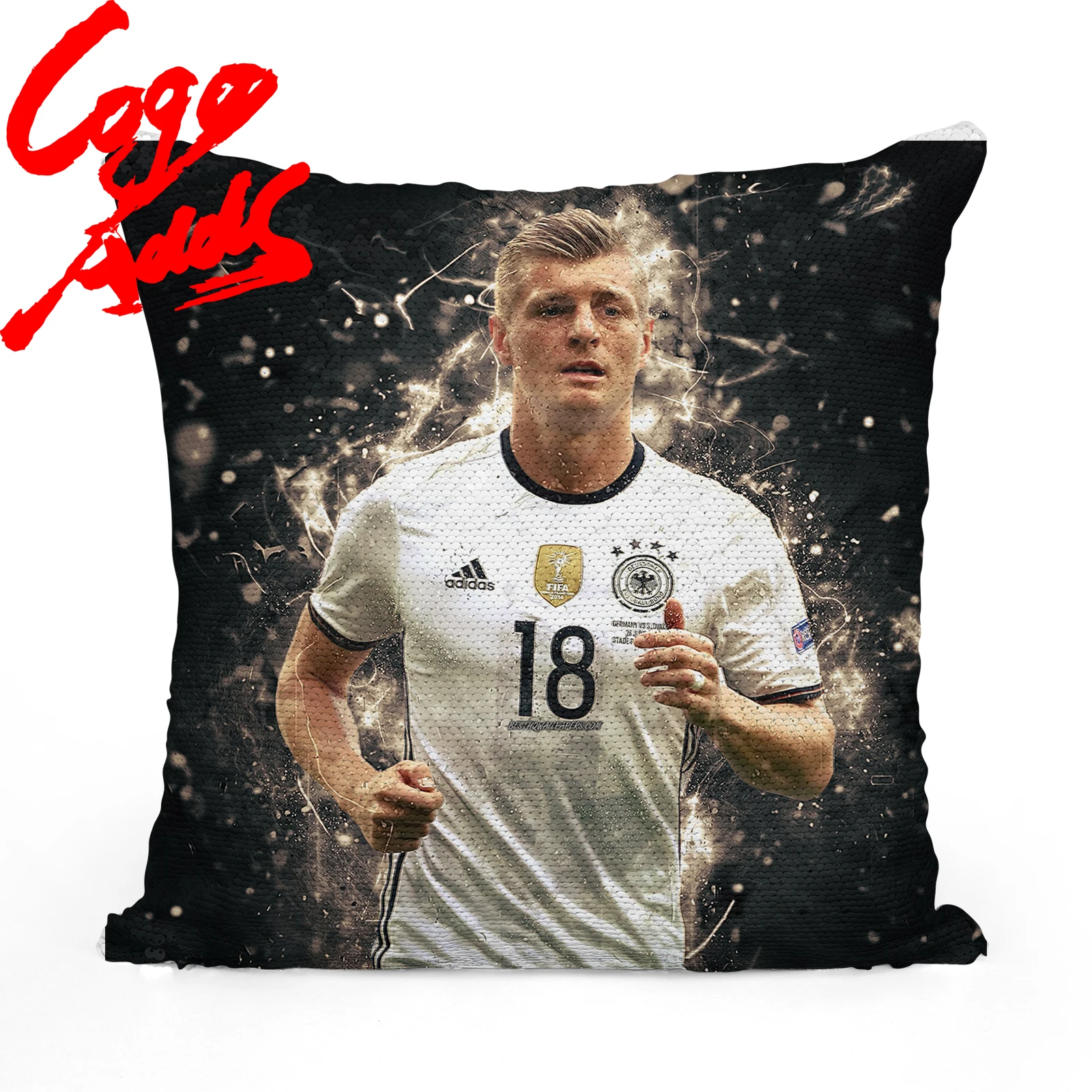 

Toni Kroos Pillowcase 40*40 Sequin Throw Pillow Mermaid Cushion Cover Decorative Reversible Sequin Pillowcover for Sofa Decor