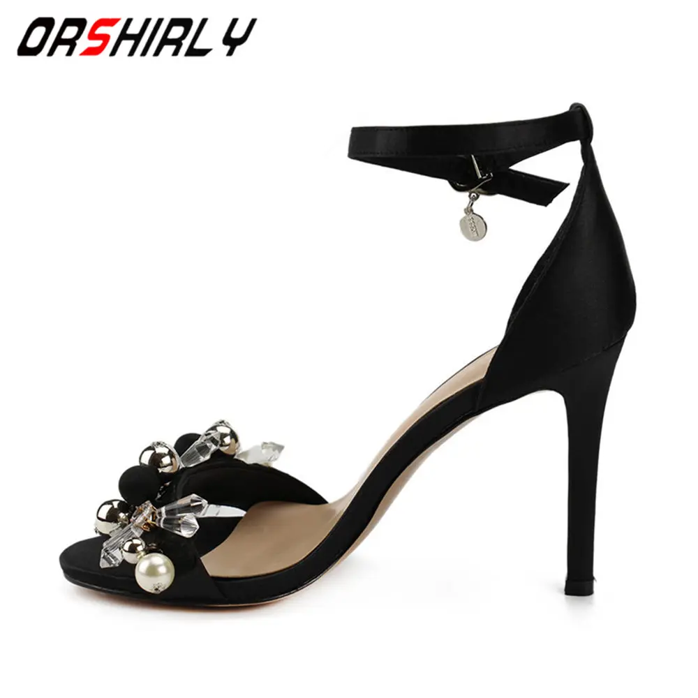 

Orshirly Plus size 34-43 hot sale glitter Super high heels sandals woman sexy lady summer buckle shoes party wedding sandals