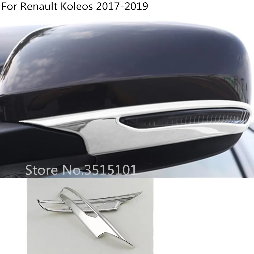 

Car body ABS chrome back rear view Rearview Side Mirror Cover stick trim frame lamp hood 2pcs For Renault Koleos 2017 2018 2019