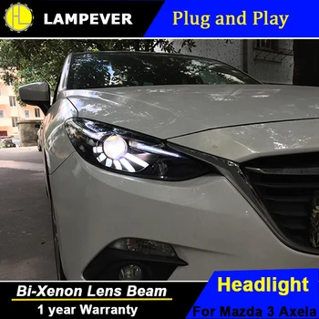 

Lampever Styling LED Head Lamp for Mazda 3 Axela Headlights 2015-2016 Mazda3 LED Headlight Bi-Xenon Head Lamp LED DRL Car Lights