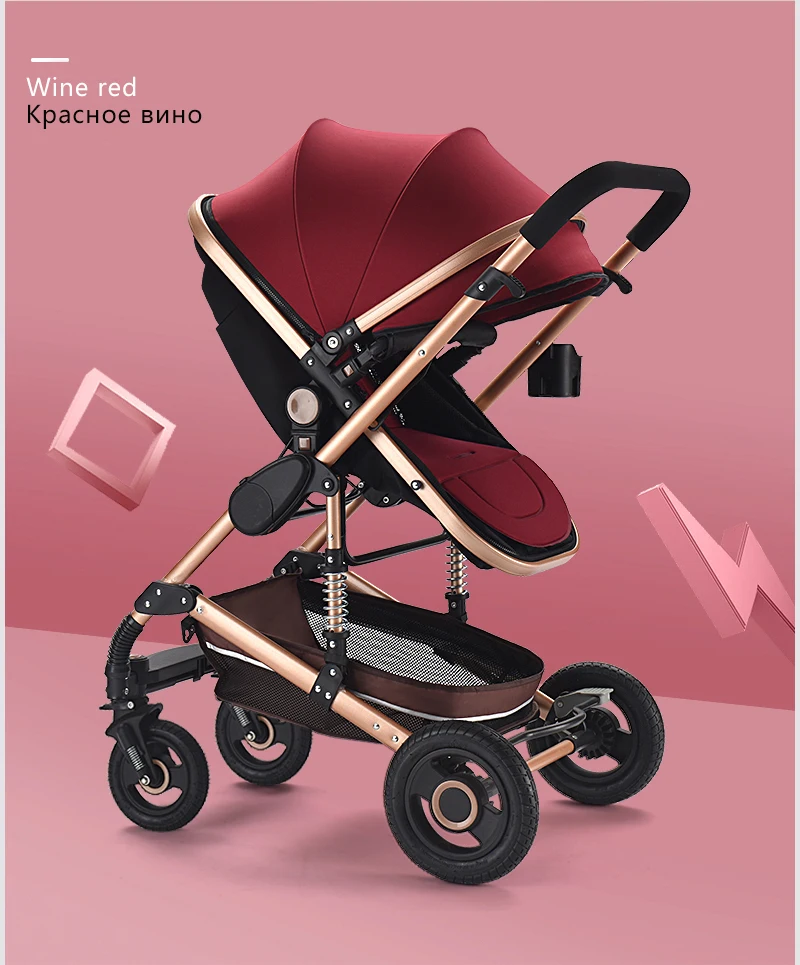 Newborn baby stroller baby Pushchair High Landscape Stroller baby pram strollers for 0-36 months baby can sit can lie