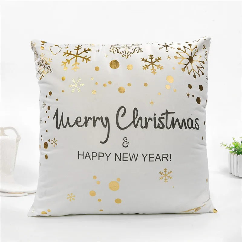 Fuwatacchi, Рождественская наволочка для подушки, черная Золотая фольга, Рождественская наволочка, олень, лист, для домашнего стула, дивана, декоративные подушки