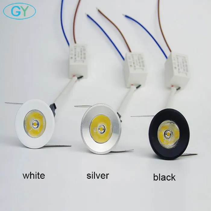 Алюминиевый 1 Вт Мини светодиодный светильник для шкафа, AC85-265V под шкаф Точечный светильник s, черный серебристый белый светодиодный светильник, промышленный шкаф