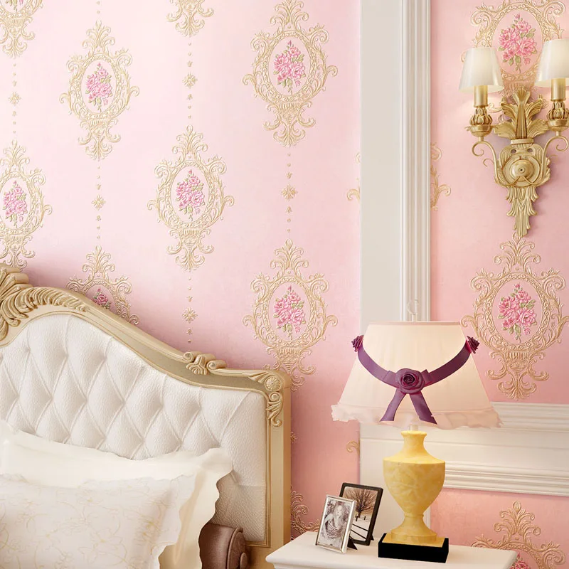 sweet pastoral mirror flower wallpaper classic floral wall paper 3d bedroom decor vintage self adhesive mural wallpaper ze118