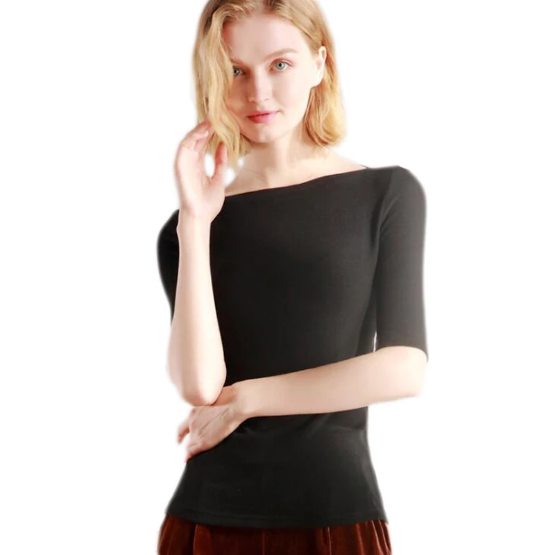 

Moda Jihan Women TShirts Half Sleeve Bottoming Shirts Base Shirt Comfy And Stretchy Basic TShirts Blusas Femme Fall Tops