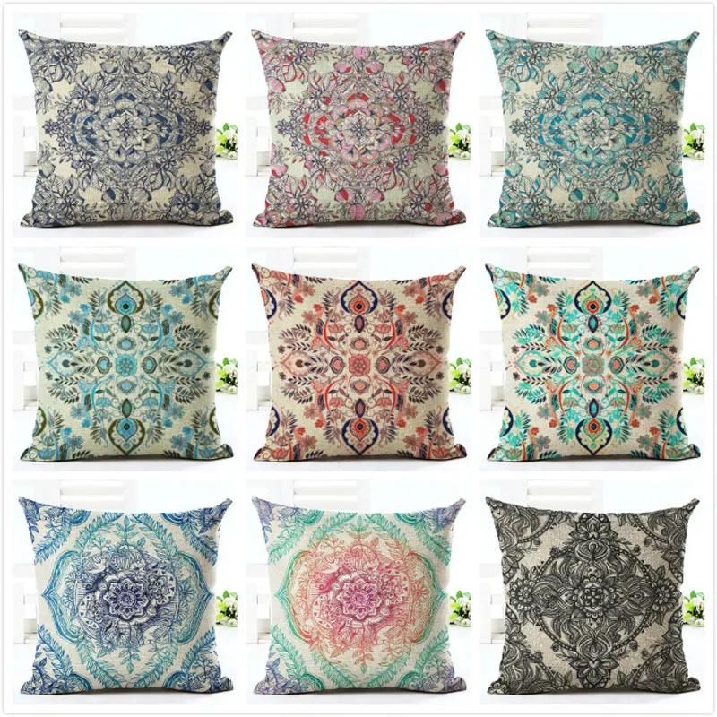 

Cushion Cover Ethnic Geometric Pattern Frida Pillowcase Cushion Cover Diy Durable Washable Sofa Pillowcase Home Decor Cushion