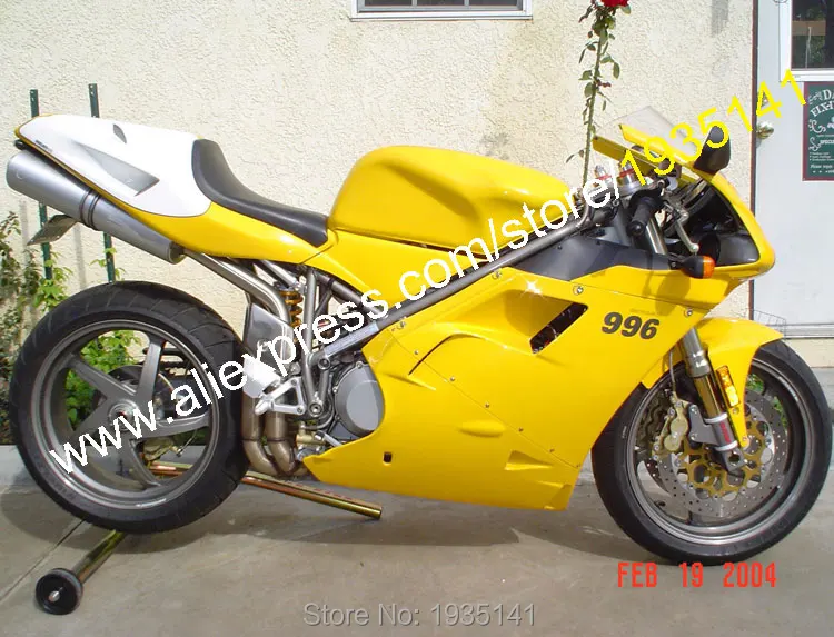 Для Ducati 996 748 96 02 ABS Body Kit 1996 2002 желтый черный Aftermarket мотоцикл обтекатель комплект