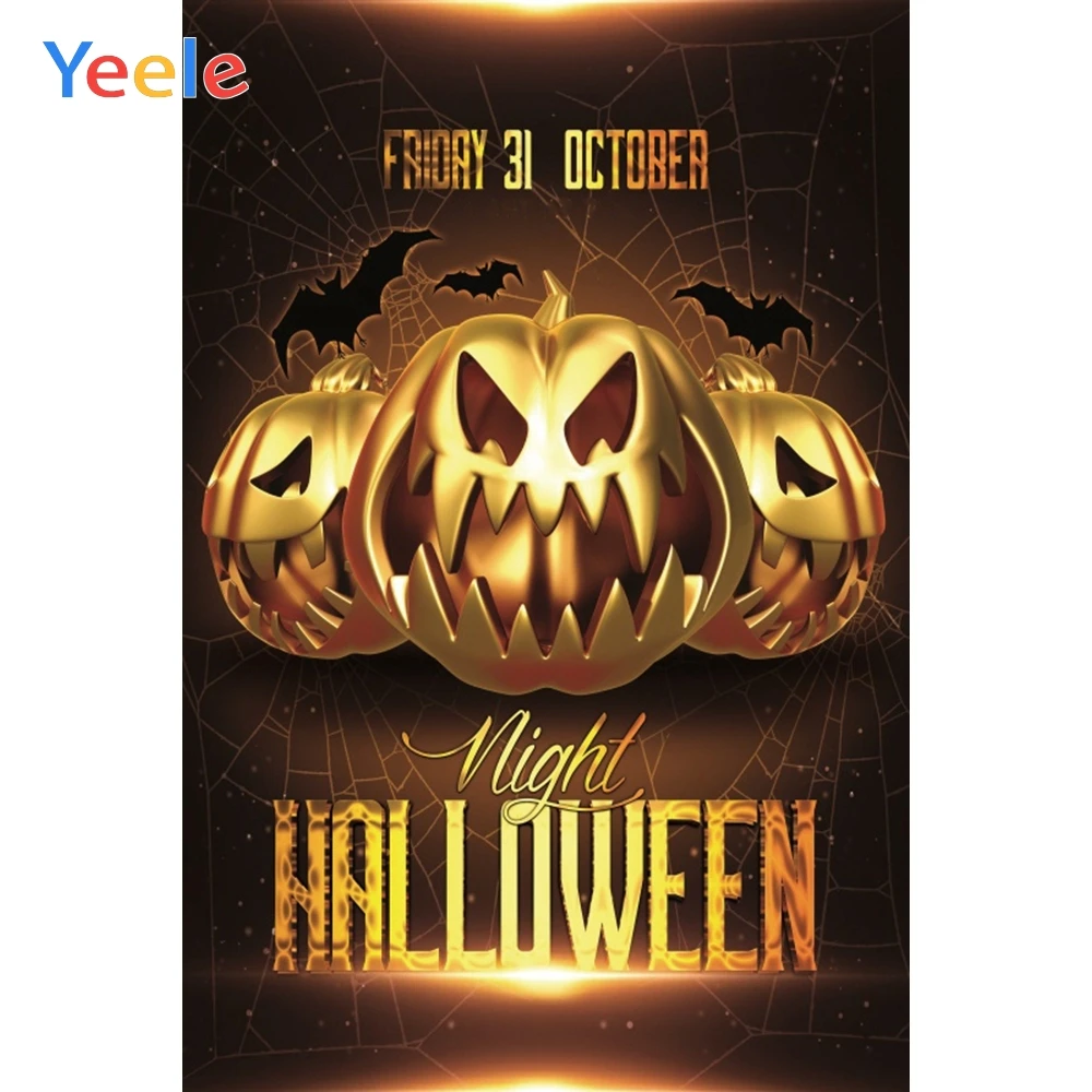 

Yeele Halloween Party Pumpkin Cobweb Horror Decor Photography Backdrops Personalized Photographic Backgrounds For Photo Studio