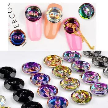 

3D Buckles Nail Art Decals Crystal Clear Button Bead Diamond Chameleon Gradient Colors Rhinestone DIY Decoration Tools 12 Colors