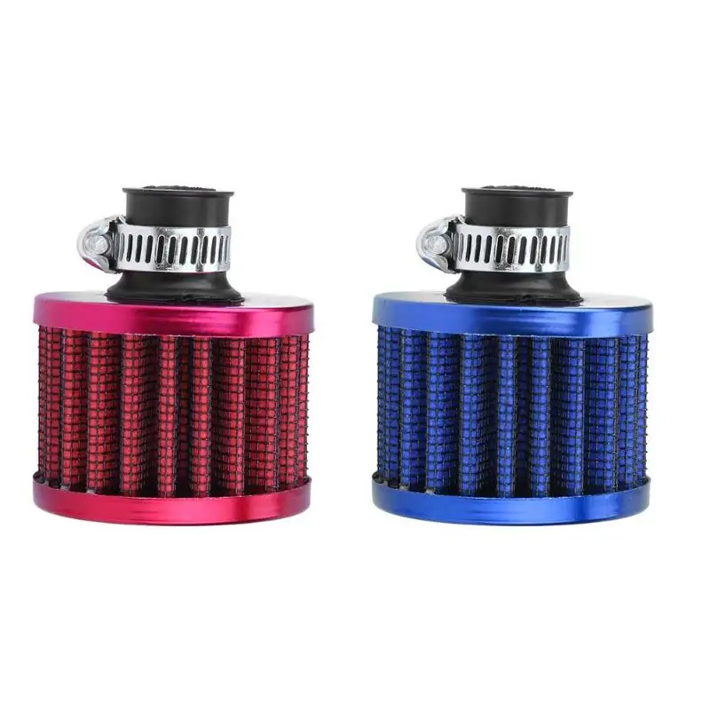 12mm Blue Round Crank Case Engine Breather Air Oil Filter Car Motorcycle D