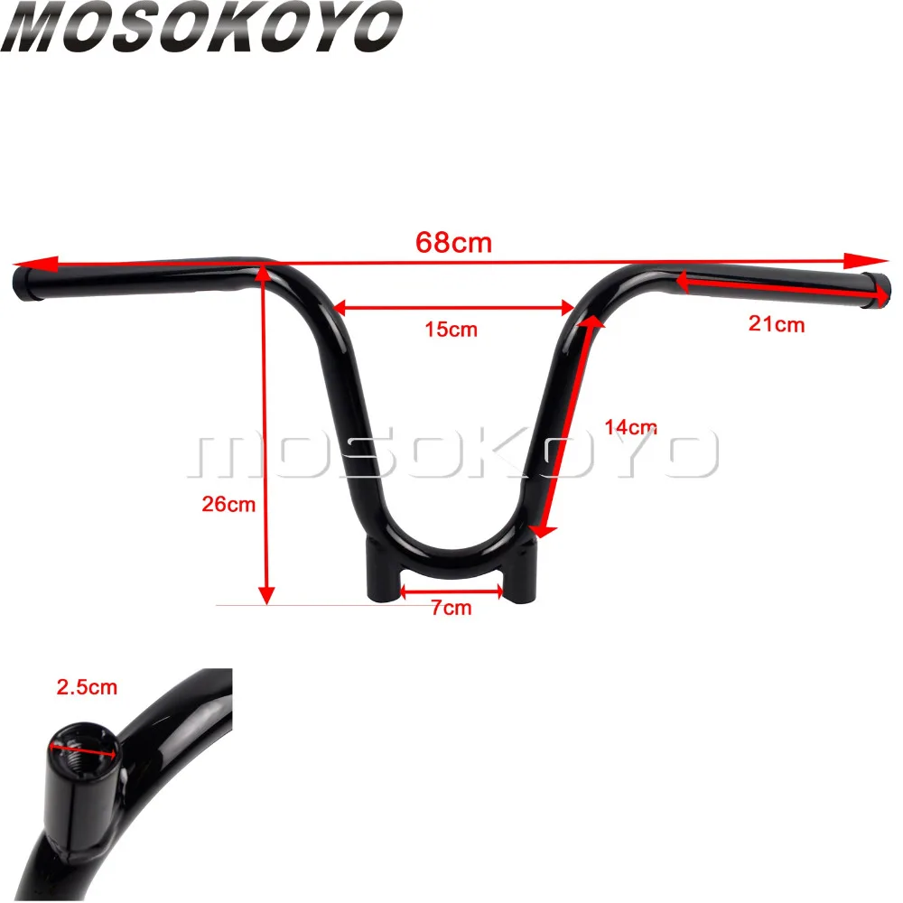 1 &quotРуль 9 5&quot Rise U Bend Bootlegger ручка бар 25 мм для Harley Chopper Bobber Sportster Yamaha XS650 TX650|Руль
