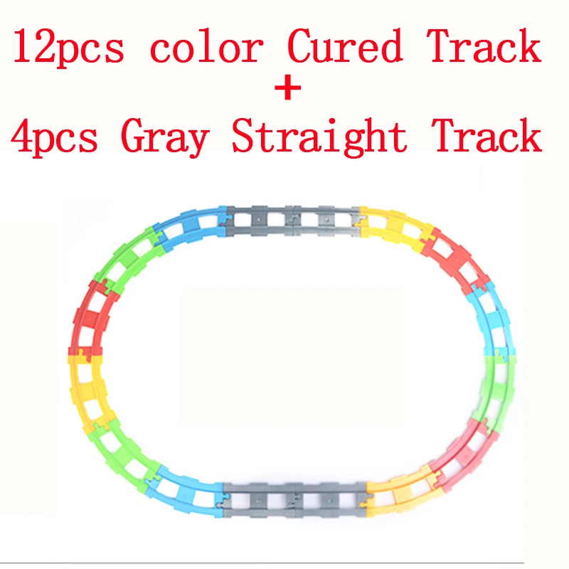 Поезд трек кирпич изогнутый кроссовер переключатель аксессуар для трека строительный блок трек DIY игрушки подарок совместим с Duplo