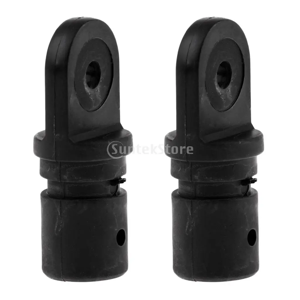 2 Pieces Black Nylon Marine Boat Bimini Top Fitting 22mm 7/8' Tube Inside Eye End Hardware Accessories