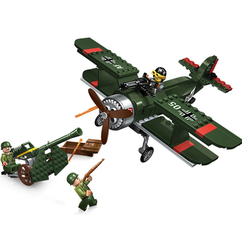 

187pcs Children's educational building blocks toy Compatible Legoings Military city aircraft break through the air defense line