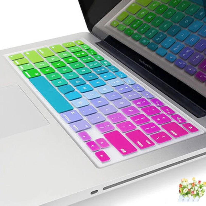 

For Macbook Keyboard Cover 13" 15" 17'' Rainbow Laptop Keyboard Stickers US Version Silicone Skin Protector Covers Colorful